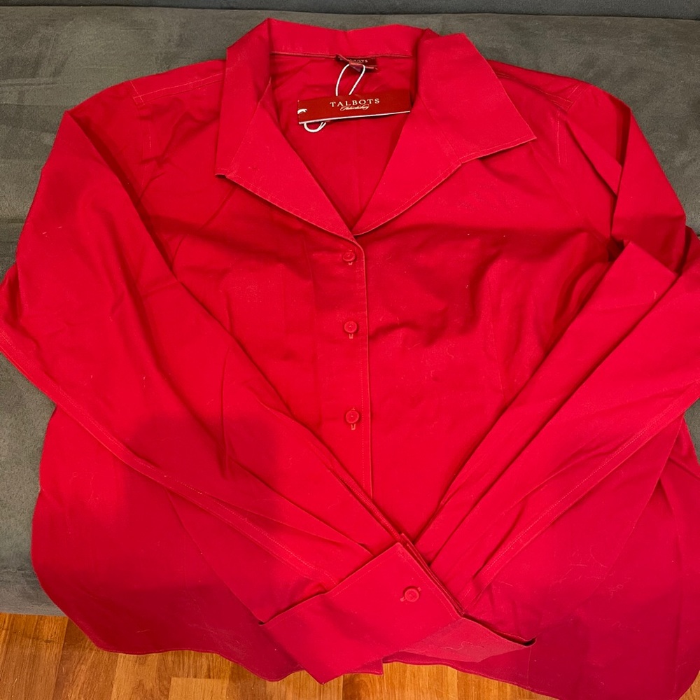Talbots Red Button Down - image 1